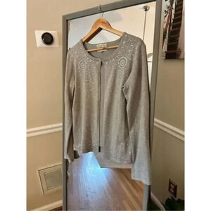 Debbie Morgan Bedazzled Open Front‎ Cardigan Size Medium